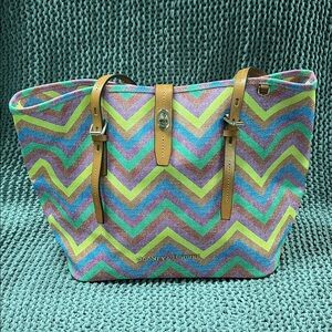 Dooney & Bourke Claremont Chevron Multicolored Stripe Zig-Zag Bag